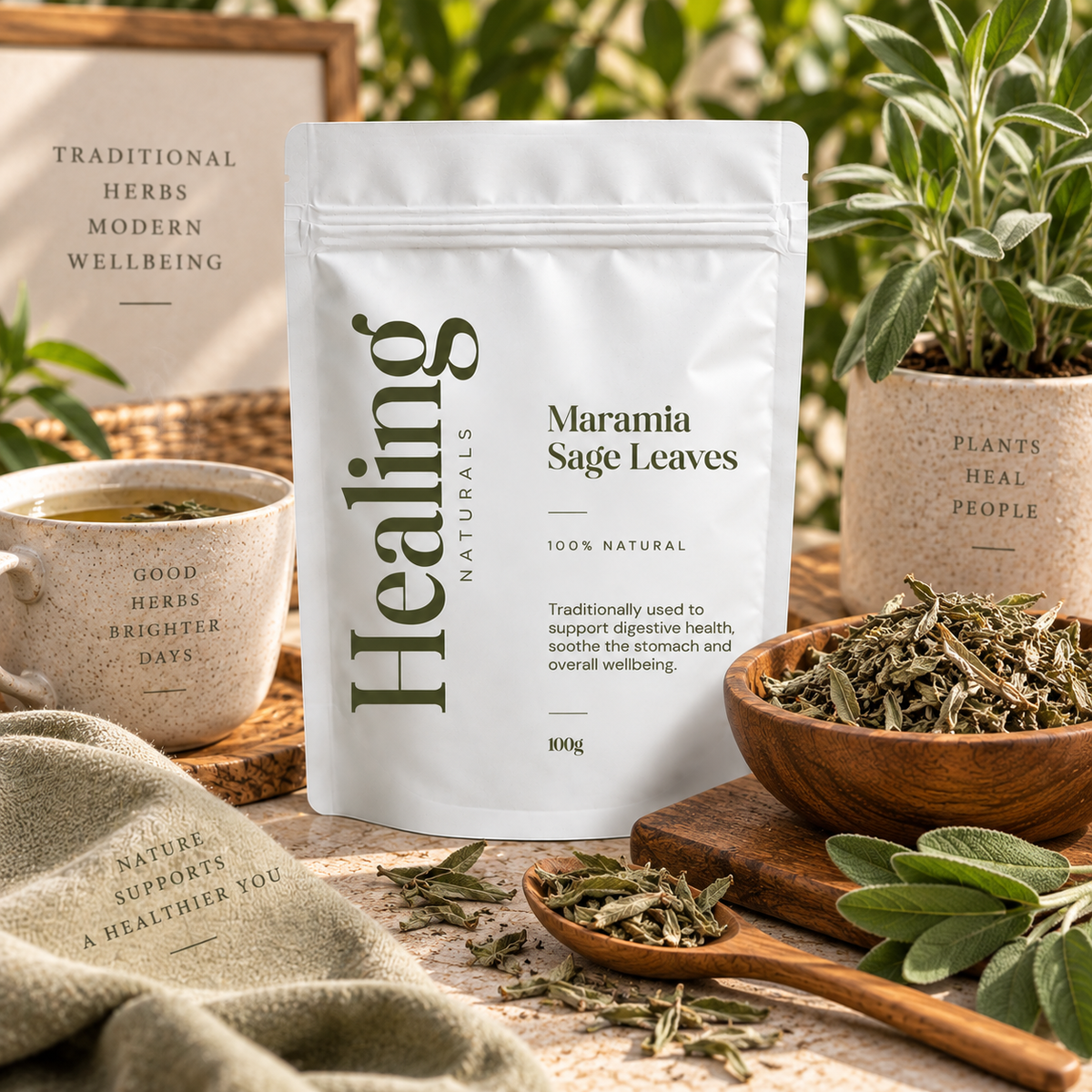 Dried Maramia Sage Leaves (Salvia officinalis) – Herbal Tea