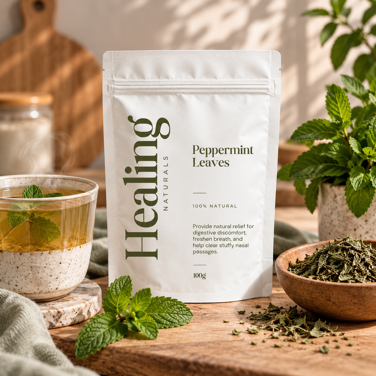 Dried Peppermint Leaves (Mentha × piperita) – Herbal Tea